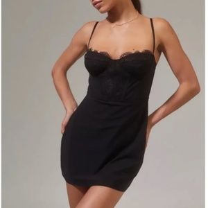 UO Modern Love Bustier Corset Sexy Night Club Love Hot LBD Chic Glam Mini Dress